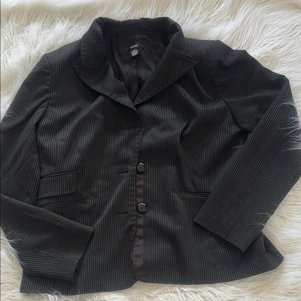 Alfani Black Pinstripe Blazer